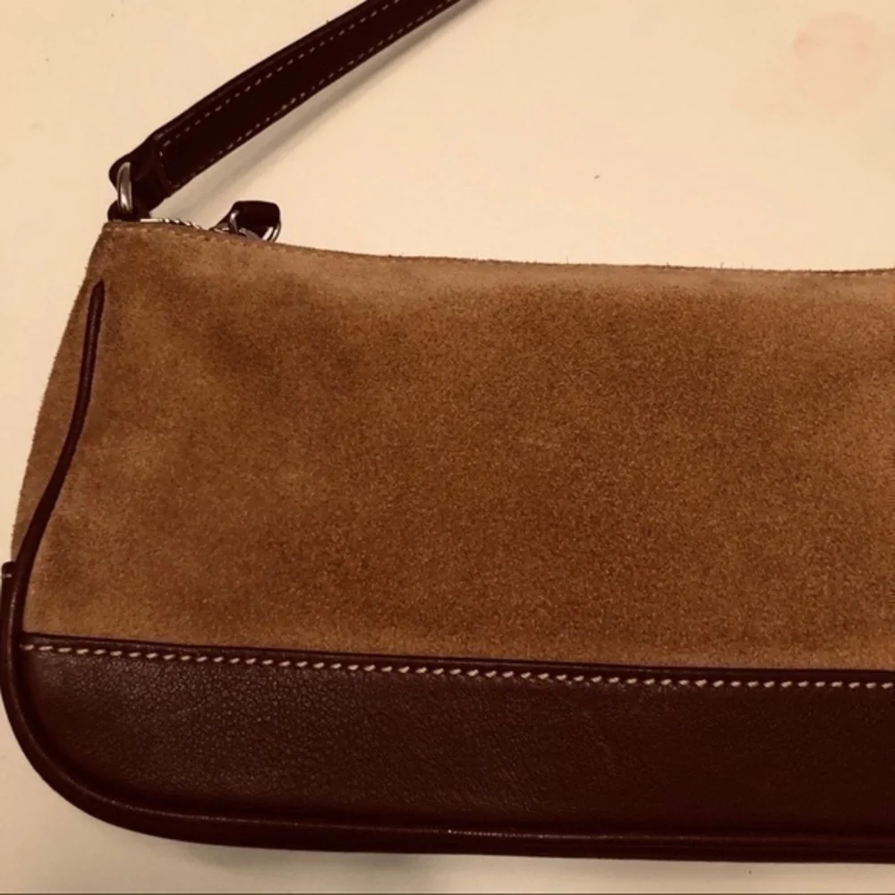Coach Demi mini bag tan suede brown leather